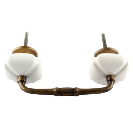 Solid White Square Ceramic Bridge Handle